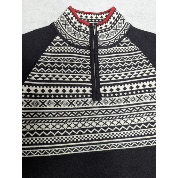 Women's Krimson Klover Black & White Fair Isle Wool Sweater M - Picture 4 of 9